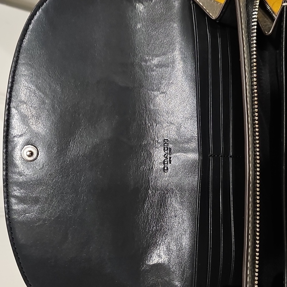 Coach Slim Envelope Wallet Python Leather Silver … - image 10